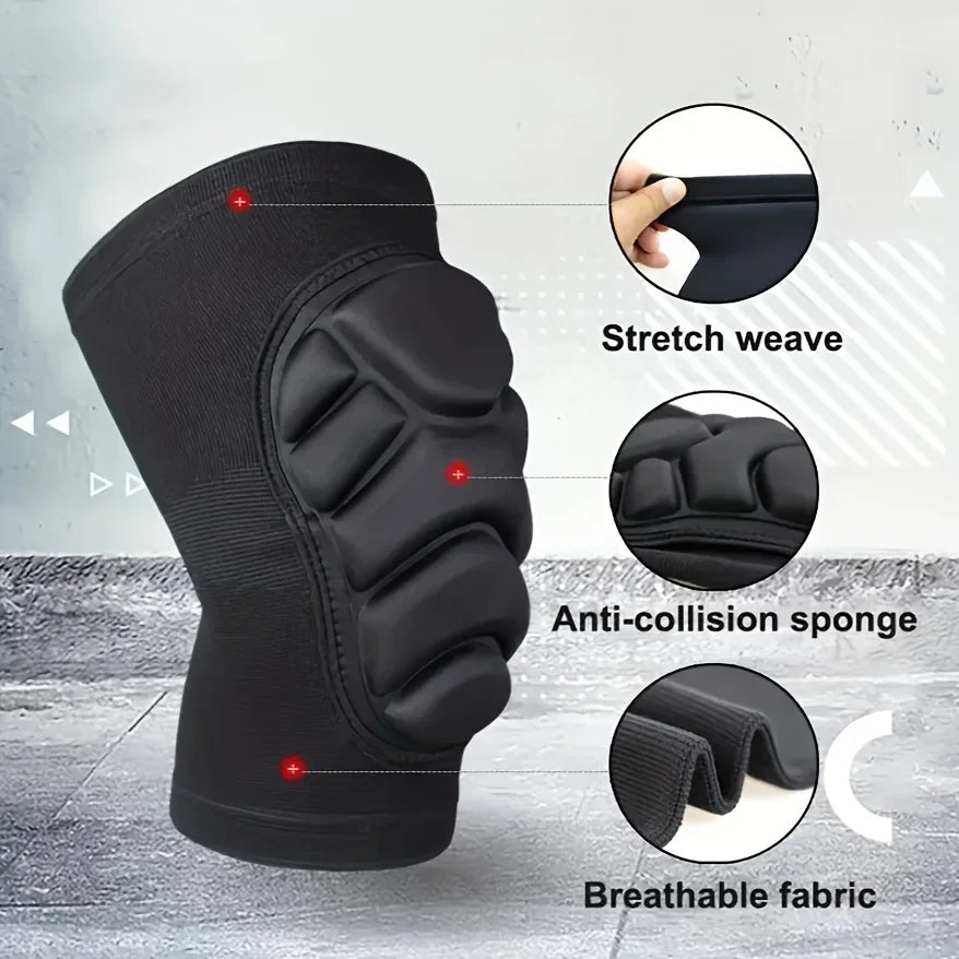 Rodilleras profesionales para hombres y mujeres, rodillera con esponja gruesa que absorbe los golpes, soporte para rodilla y codos, 2 uds.