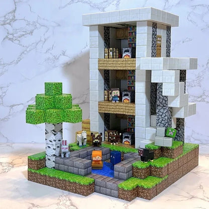 Mine World-bloques de construcción magnéticos para niños, ladrillos magnéticos con figuras, juego de construcción DIY, juguetes sensoriales STEM Montessori, regalos