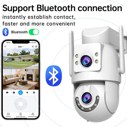 Jooan 4K 8MP HD Wifi cámara PTZ al aire libre 5G Wifi lente Dual cámaras IP de seguridad 5X Zoom AI seguimiento ONVIF cámara de vigilancia CCTV