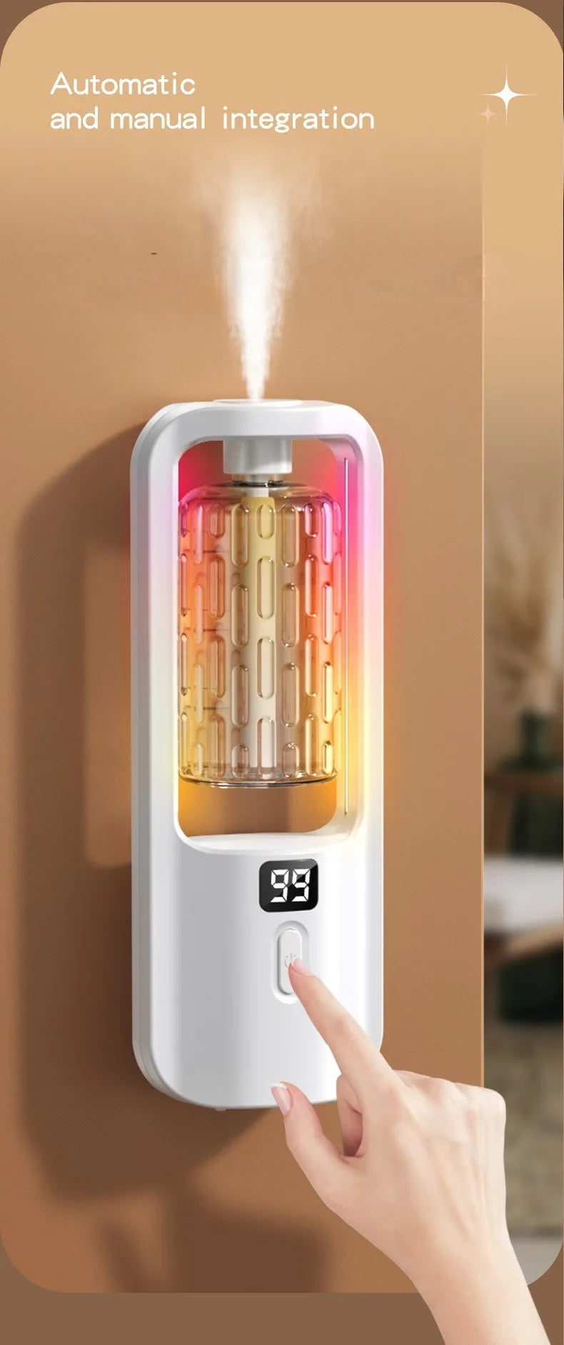 50ml Wall Mounted Aroma Diffuser Essential Oils Diffuser with Time Setting Air Purifying Fragrance Diffusing For Bedroom Toilet
