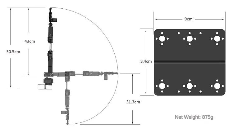 Kit de Brazo Robótico de 6 Grados de Libertad, Kit de Brazo Robótico Programable DIY para Arduino Raspberry Pi Robot para UNO/ESP32, Código Abierto y Tutorial