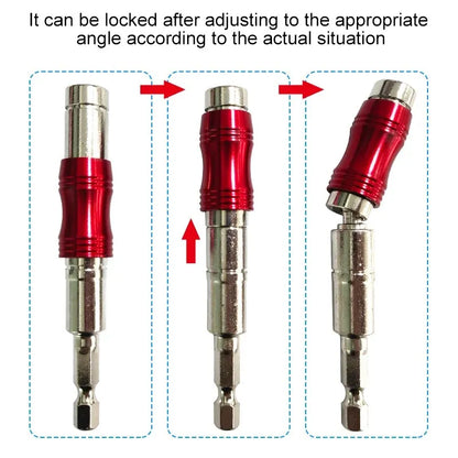 1 ud. Adaptador universal magnético de punta de taladro de tornillo con mango hexagonal curvo rojo para extensión direccional, accesorios para herramientas eléctricas