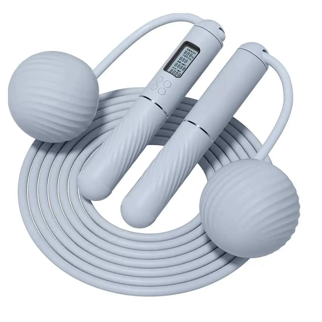 2-in-1 Smart Digital Weighted Jump Rope with LED Display Counter Cordless Skipping Rope Adjustable PVC Steel Wire Anti-Slip Handle for Adult Indoor Outdoor Cardio Workout Home Gym Fitness Training Portable Exercise Equipment