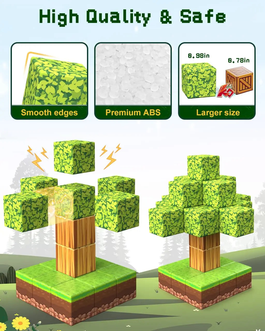 Mine World-bloques de construcción magnéticos para niños, ladrillos magnéticos con figuras, juego de construcción DIY, juguetes sensoriales STEM Montessori, regalos