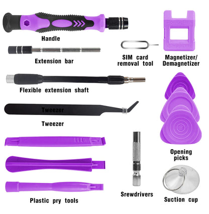 115-in-1 Magnetic Screwdriver Bit Kit, Torx Phillips Screwdriver Set with Removal Wrench, Repair Hand Tools for Phone & PC