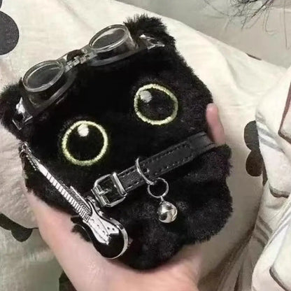 Lindo Llavero de Gato Negro de Peluche, Colgante de Dibujos Animados, Llavero Decorativo, Accesorio para Mochila, Regalo
