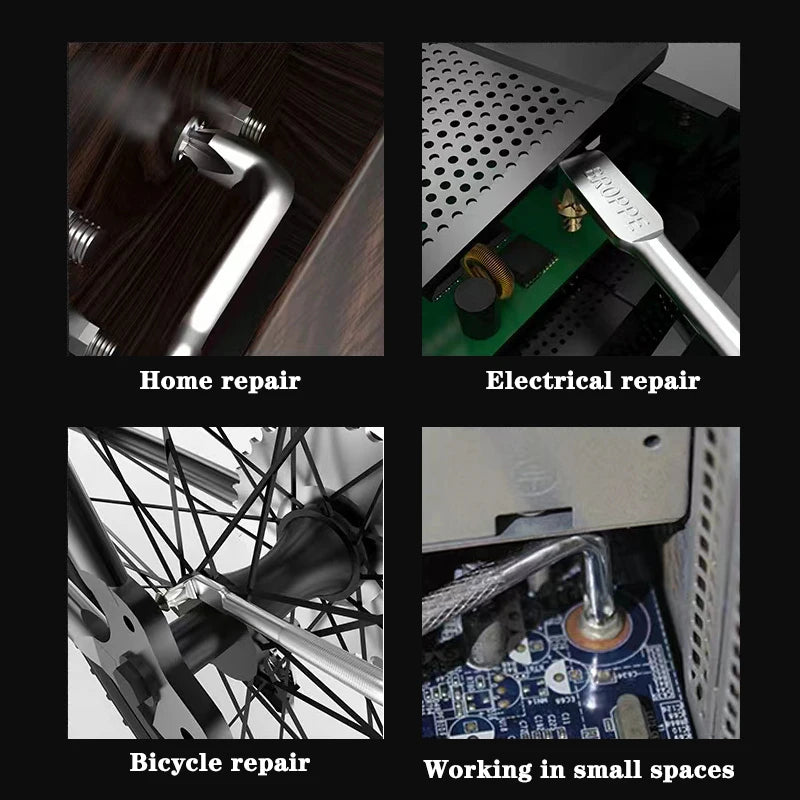 BROPPE Z-Type Screwdriver L-Shaped 90-Degree Right-Angle Elbow Bend Phillips/Slotted With Magnetic Short Screwdriver