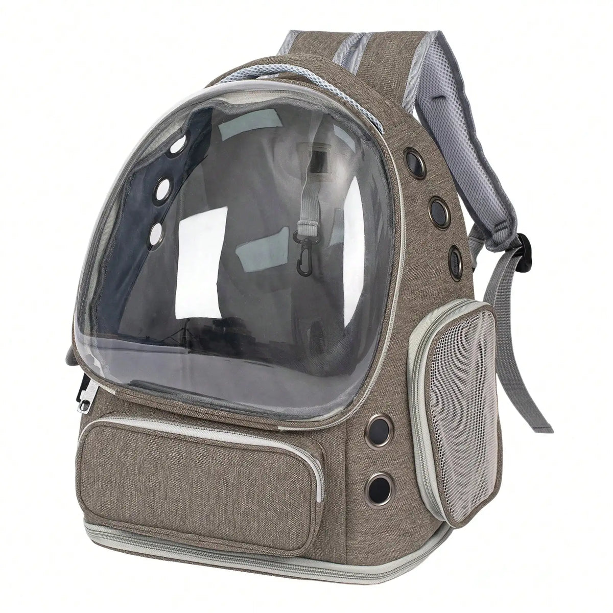 Mochila transparente de gran capacidad para mascotas - Diseño portátil de doble hombro, ideal para viajar y aventuras al aire libre con gatos y perros pequeños