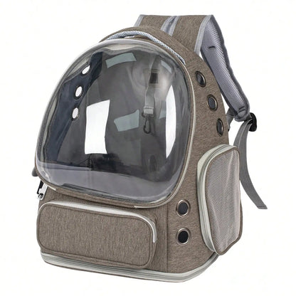Mochila transparente de gran capacidad para mascotas - Diseño portátil de doble hombro, ideal para viajar y aventuras al aire libre con gatos y perros pequeños