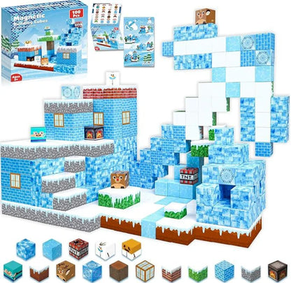 Juego de Bloques de Construcción Magnéticos Montessori STEM, Juguetes Educativos Sensoriales, Mundo de Mario, Niños y Niñas, Cubo Magnético DIY, Regalo