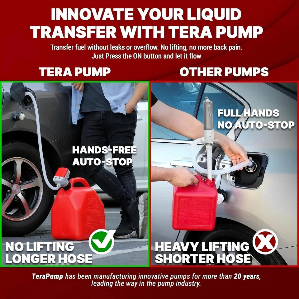 Electric Oil Pump Automatic Fuel Transfer Pump With Auto-Stop Fast And Safe Portable Gas Can Pump For Oil, Diesel