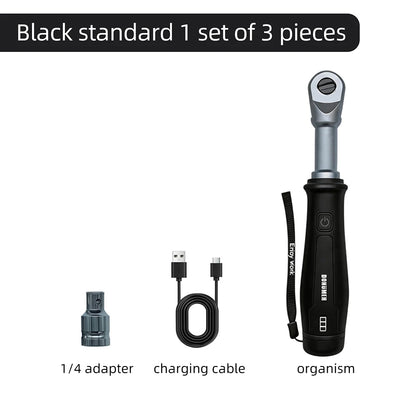 USB-C Rechargeable Electric Ratchet Wrench 3.6V 320 RPM 1/4' 3/8' Bidirectional with LED Battery Indicator for DIY Repair Auto