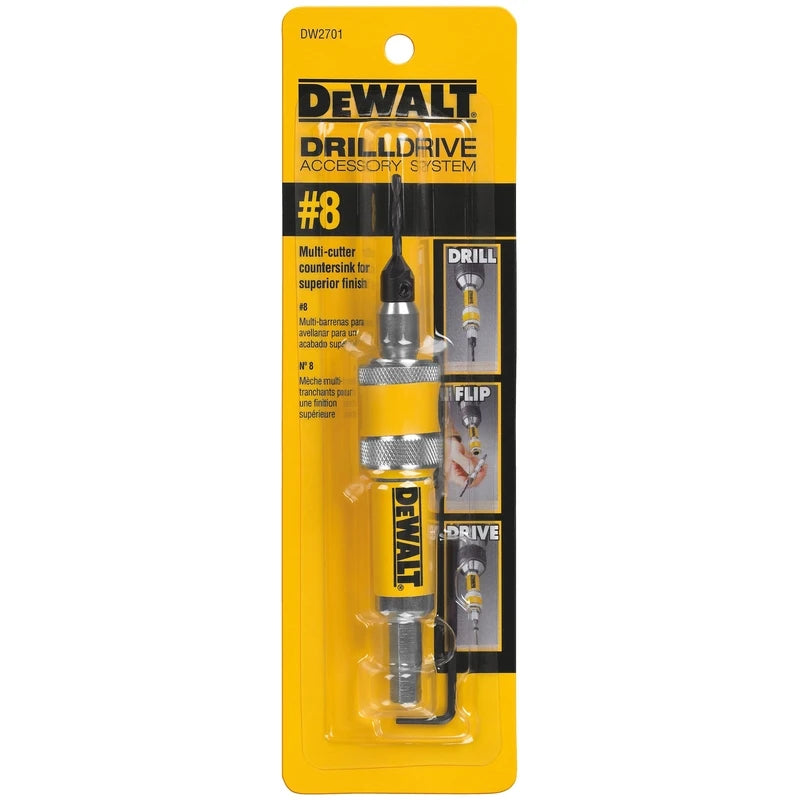 DEWALT Drill Flip Drive Complete Unit #6 #8 #10 DW2700 DW2701 DW2702 2 in 1 Countersink Wood Drill Bits