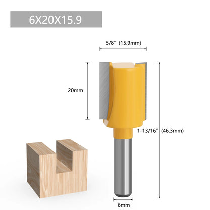 1pc 6mm Shank Router Bit Straight T Bit V Flush Trimming Cleaning Round Corner Cove Box Bits Milling Cutter For Wood MC06010