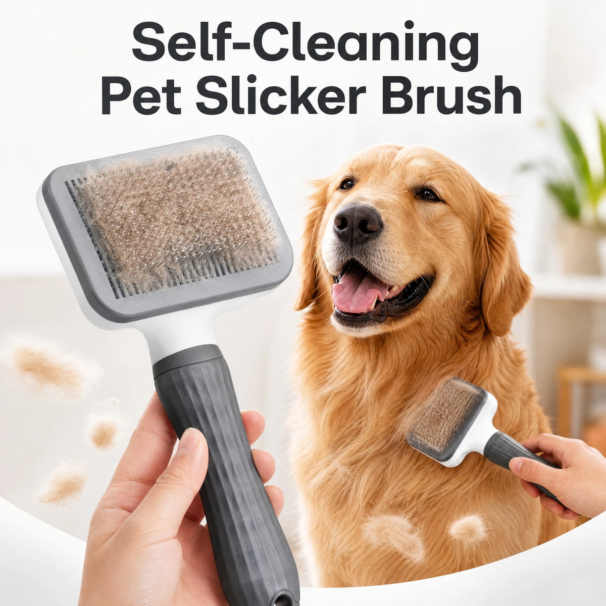 Universal Pet Detangling Brush, Massages Out Knots & Mats. 19cm, for Long/Short Hair, Soothing