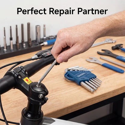 7PCS Long Ball End Hex Key Set, CR-V Steel, 1.5-6mm Allen Wrench, Perfect for Bicycle Repair, Furniture Assembly & DIY Projects