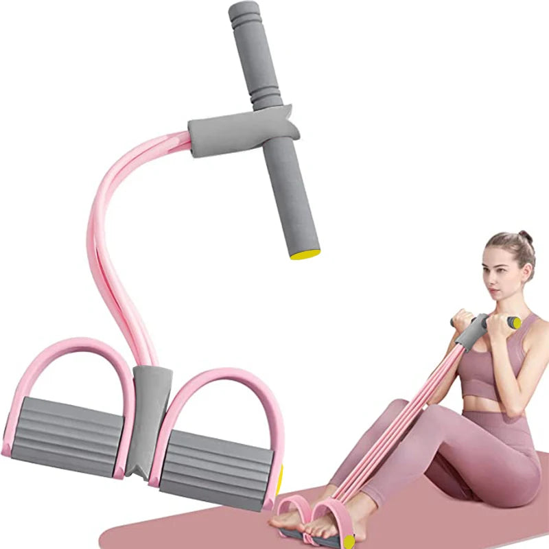 Resistance bands, 4-tube Yoga pedal puller, resistance band, elastic pull rope, fitness equipment for arm, waist, and abdomen training