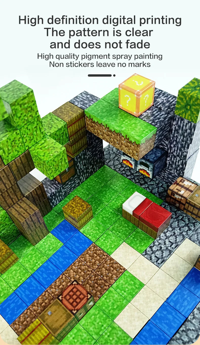 Mine World-bloques de construcción magnéticos para niños, ladrillos magnéticos con figuras, juego de construcción DIY, juguetes sensoriales STEM Montessori, regalos