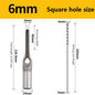 HSS Square Hole Drill Set - Auger Mortising Chisel Bit, Woodworking Drilling Tool, For DIY Furniture 1pc