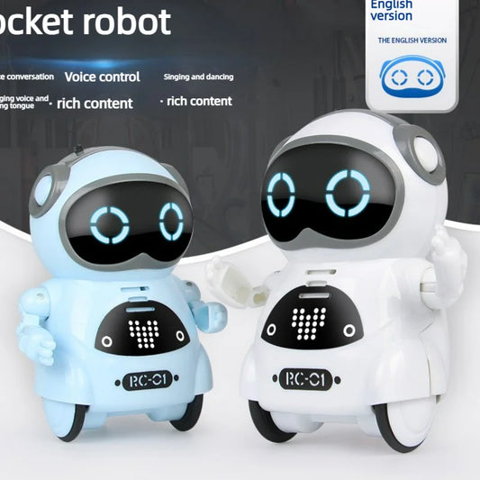 Robot Infantil Interactivo con Voz, Reconocimiento de Voz, Grabación, Canto, Baile y Cuentos, Mini Robot Inteligente de Juguete