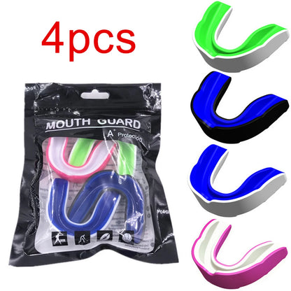 4pcs Adult Boxing Mouth Guard Boxing Gum Shield Fighting Training Tooth Protection Fit Adult Sports Mouthguard Sport Mouthguard