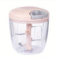 Garlic Mincer Hand Cutter - Hand Pull String Food Processor Vegetable Chopper - for Onion, Ginger, Fruits, Nuts, Dishwasher Safe