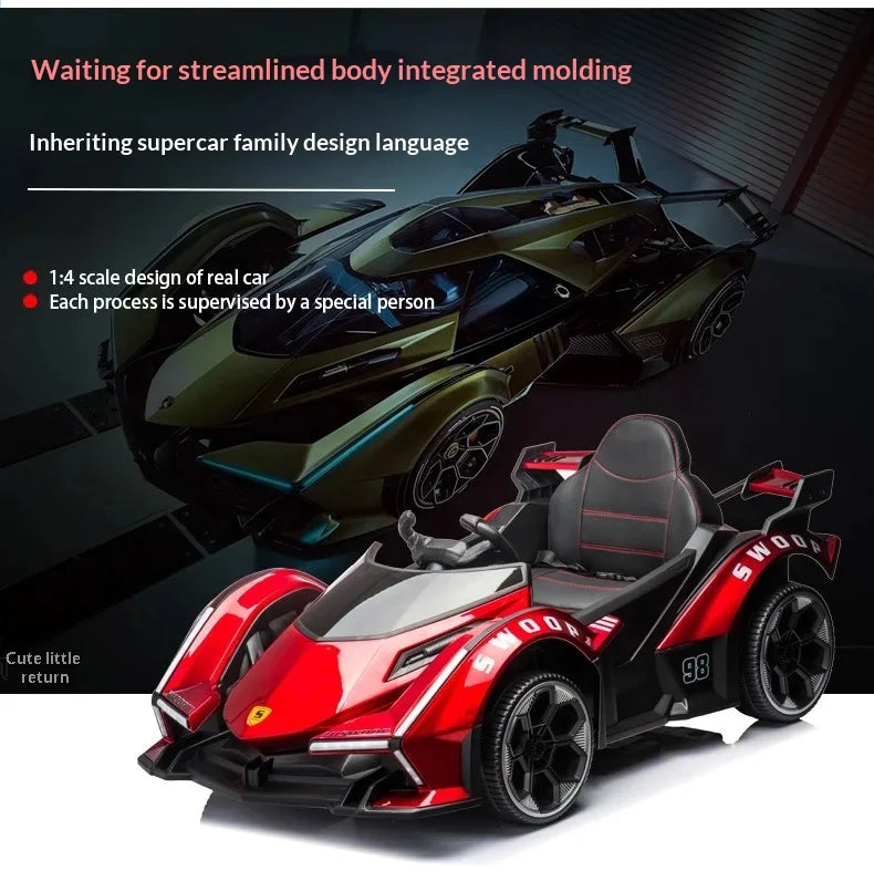 Juguete eléctrico recargable para niños de 1 a 5 años, coche de paseo con Control remoto de cuatro ruedas para niños y niñas