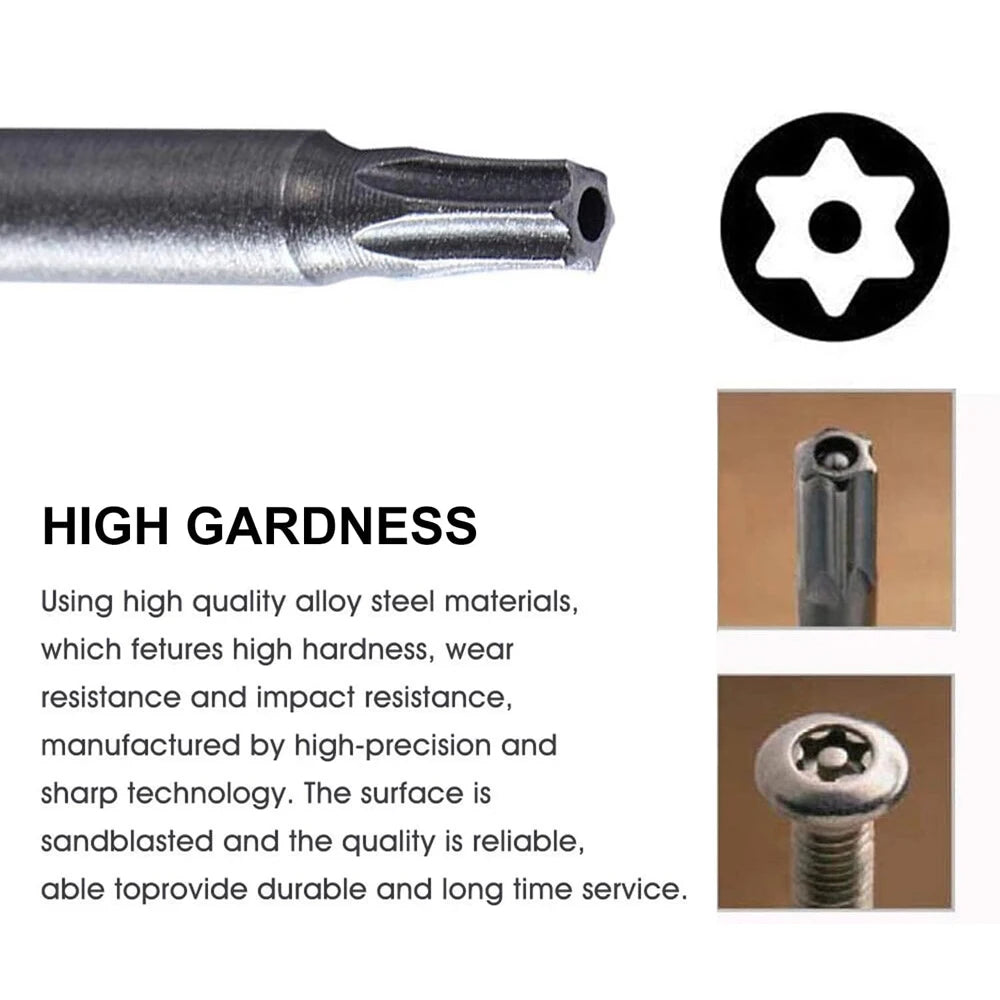 11 PCS T6-T40 Torx Security Bit Set S2 Steel Magnetic Star Screwdriver Set for Shark Vacuum 50/100mm