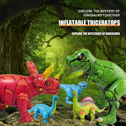 Juego de dinosaurios realistas para niños, PVC inflable de juguete, suministros de decoración para fiesta de cumpleaños, regalo infantil