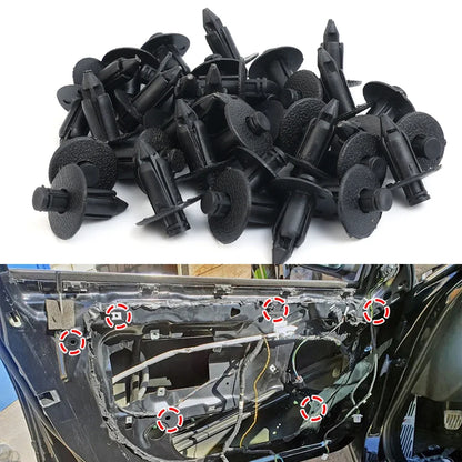 100/50pcs Car Plastic Fairing Rivet Setting Panel Fastener Clips 3 Size Mix Push Pin Auto Fastener 6mm 7mm 8mm Interior