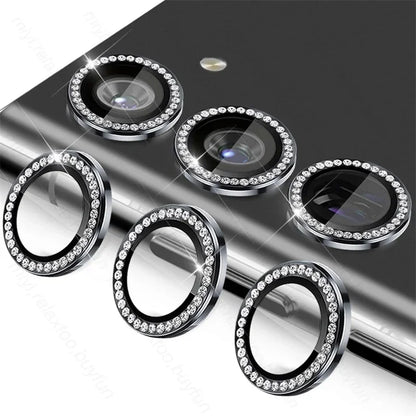 Diamond Camera Lens Protector Ring Cover For Samsung Galaxy S25 Ultra 5G S24 Plus S23 S25 FE S22 Tempered Glass Protective Film