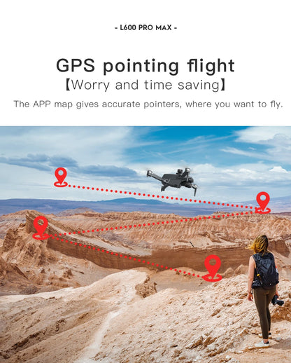 Dron GPS L600 PRO / PRO MAX Profesional 4K con Cámara Dual HD PTZ de 3 Ejes, Evitación de Obstáculos, Motor sin Escobillas, WIFI 5G, Dron de Seguridad