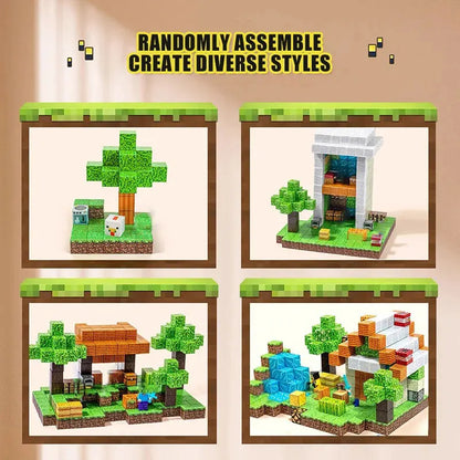 Mine World-bloques de construcción magnéticos para niños, ladrillos magnéticos con figuras, juego de construcción DIY, juguetes sensoriales STEM Montessori, regalos