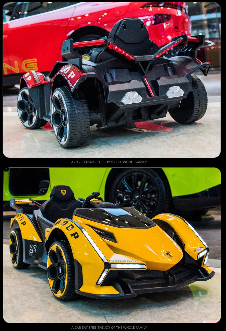 Juguete eléctrico recargable para niños de 1 a 5 años, coche de paseo con Control remoto de cuatro ruedas para niños y niñas