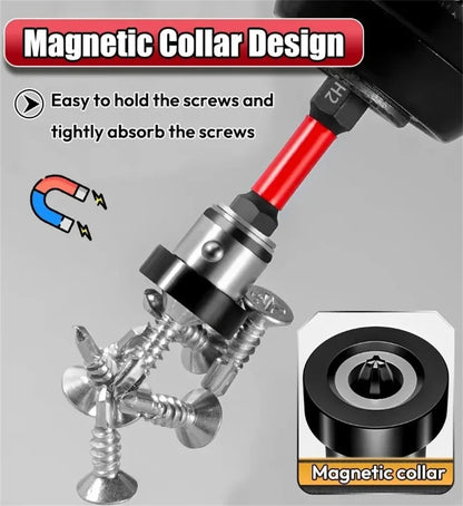 Magnetic Positioning S2 Screwdriver Bit,Drywall Screw for Plasterboard Gypsum Board Locating,1/4" Hex Shank Screw Batch Head PH2