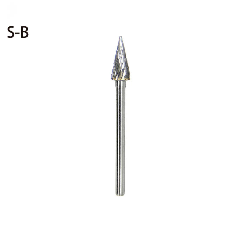 High-speed Steel Rotary Burr Carving Burr Bits Double Diamond Cut Dremel Tools for Wood Stone Carving Steel Metal Working