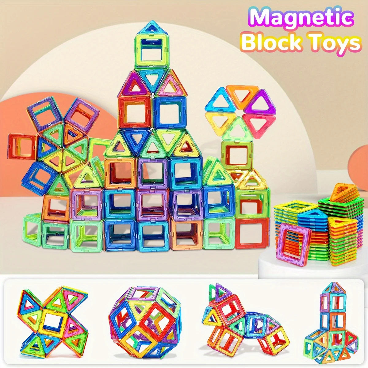 Construcción de bloques magnéticos, mejora la creatividad, capacidad práctica, juguete de diseño de rompecabezas 3D, para regalo de cumpleaños y Halloween de 3 a 6 años