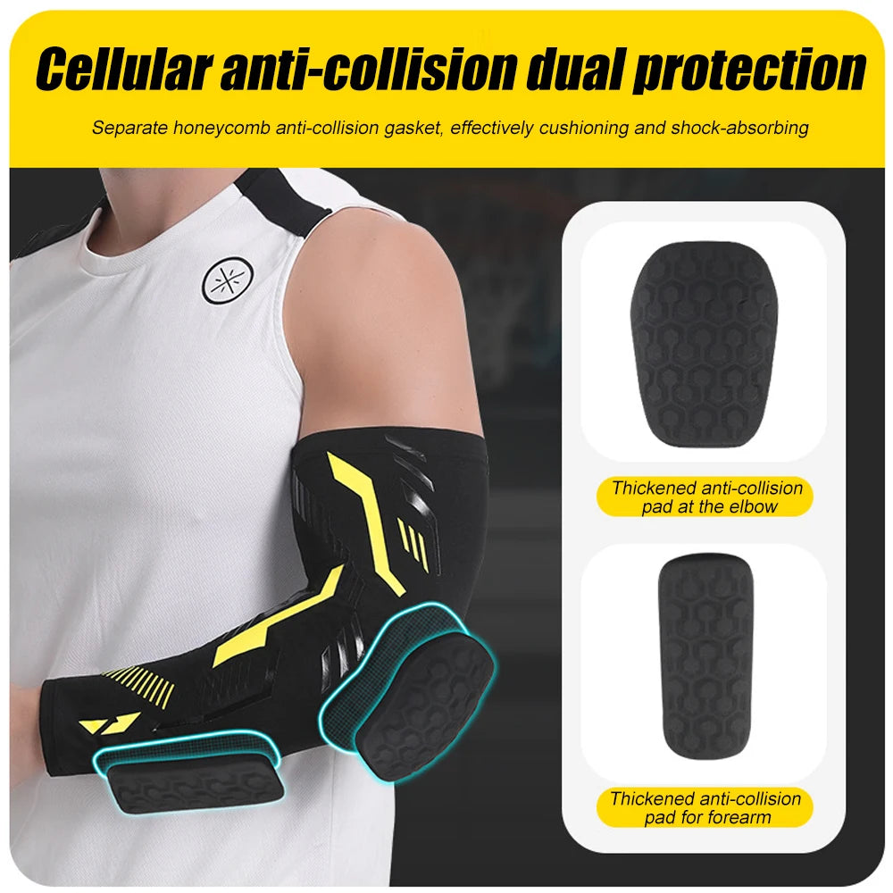 1 Pcs Sports Padded Arm Sleeve Protective Compression Elbow Pad for Basketball, Football, Volleyball, Soccer, and Gym Sport Arm Guards Home