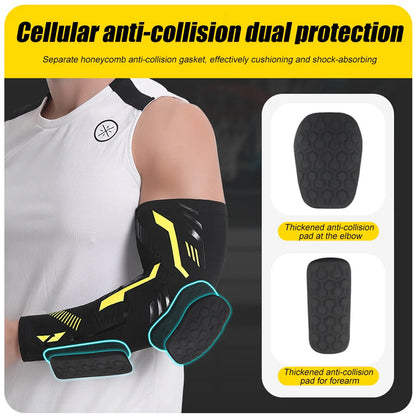 1 Pcs Sports Padded Arm Sleeve Protective Compression Elbow Pad for Basketball, Football, Volleyball, Soccer, and Gym Sport Arm Guards Home