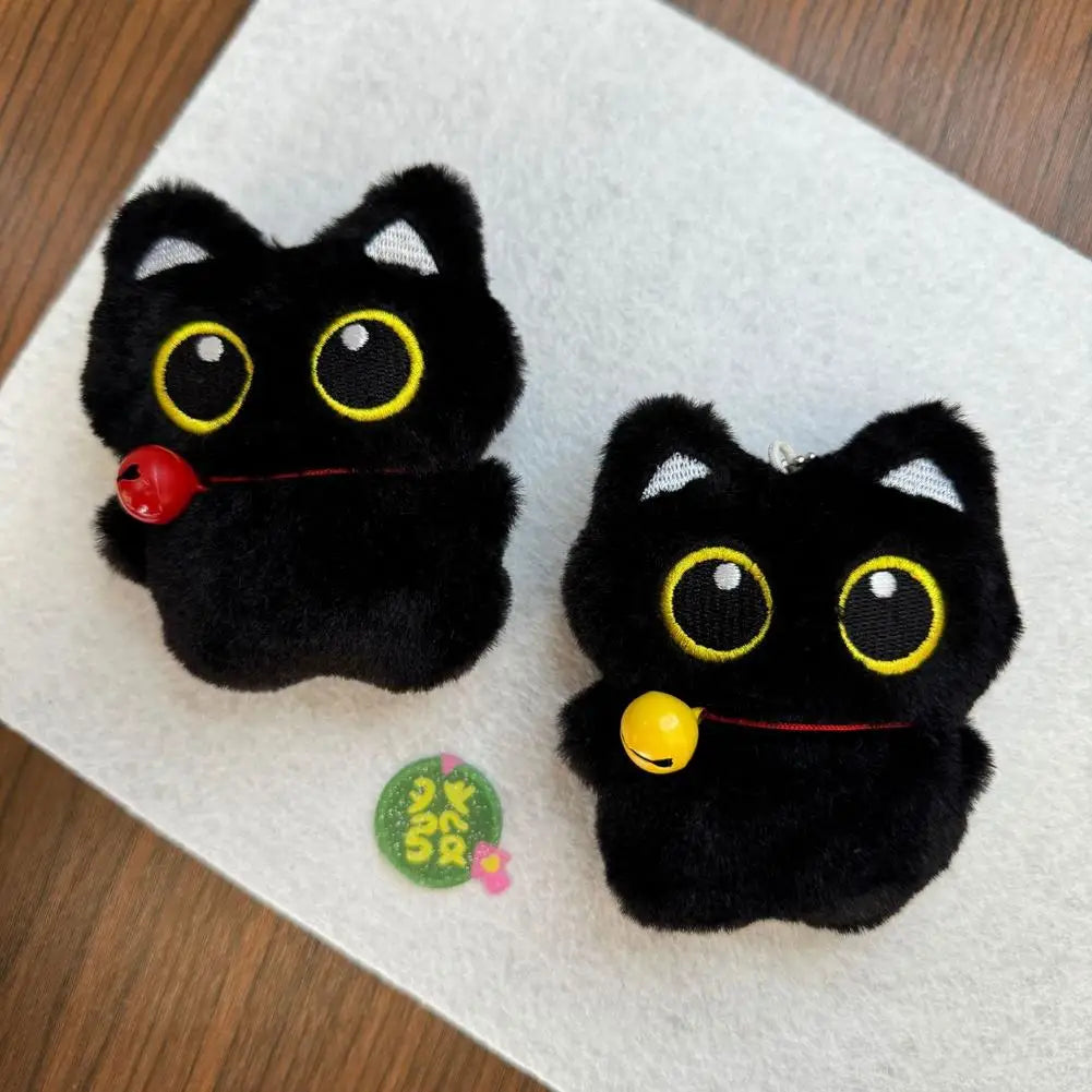 Lindo Llavero de Gato Negro de Peluche, Colgante de Dibujos Animados, Llavero Decorativo, Accesorio para Mochila, Regalo