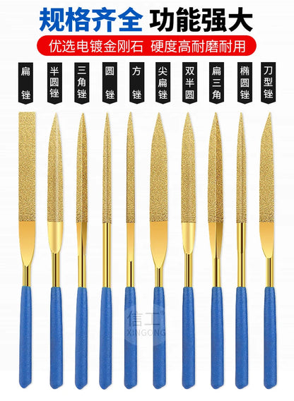 Diamond File, Titanium-coated File, Metal Jade Grinding Tool Set