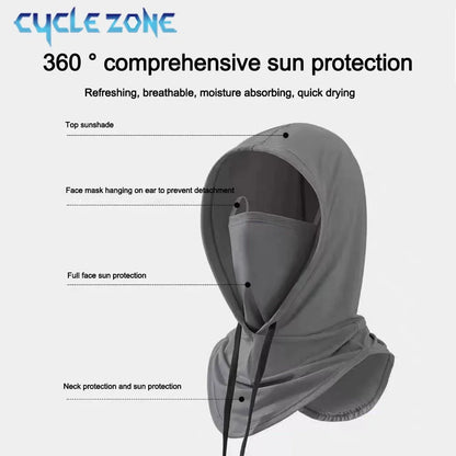 Outdoor Sports Sun Protection Balaclava, Breathable Full Face Mask, Long Neck Cover for Fishing, Cycling, Motorcycle, and Camping