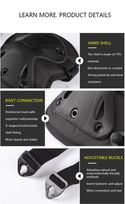 Outdoor Tactical Protective Gear Set Of 4 Knee Pads Elbow Pads For Outdoor Cycling Mountaineering And Hiking Protection Sports