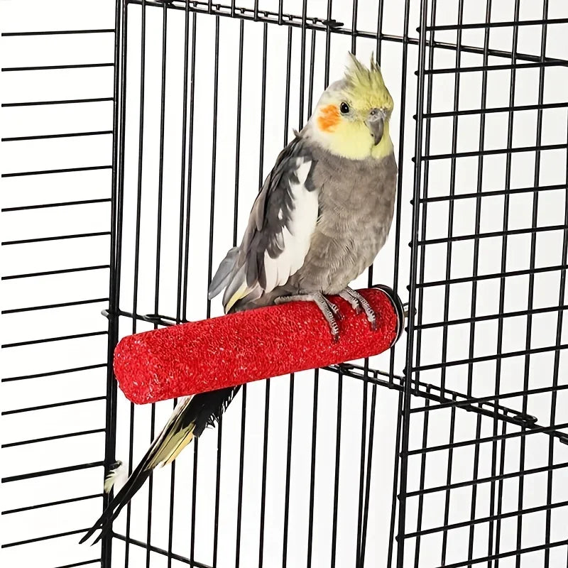 1Pc Pet Bird Cage Perches Stand Parrot Toys Bird Grinding Claw Stick Bird Nest Toy Molar Stick Standing Rod Random Color
