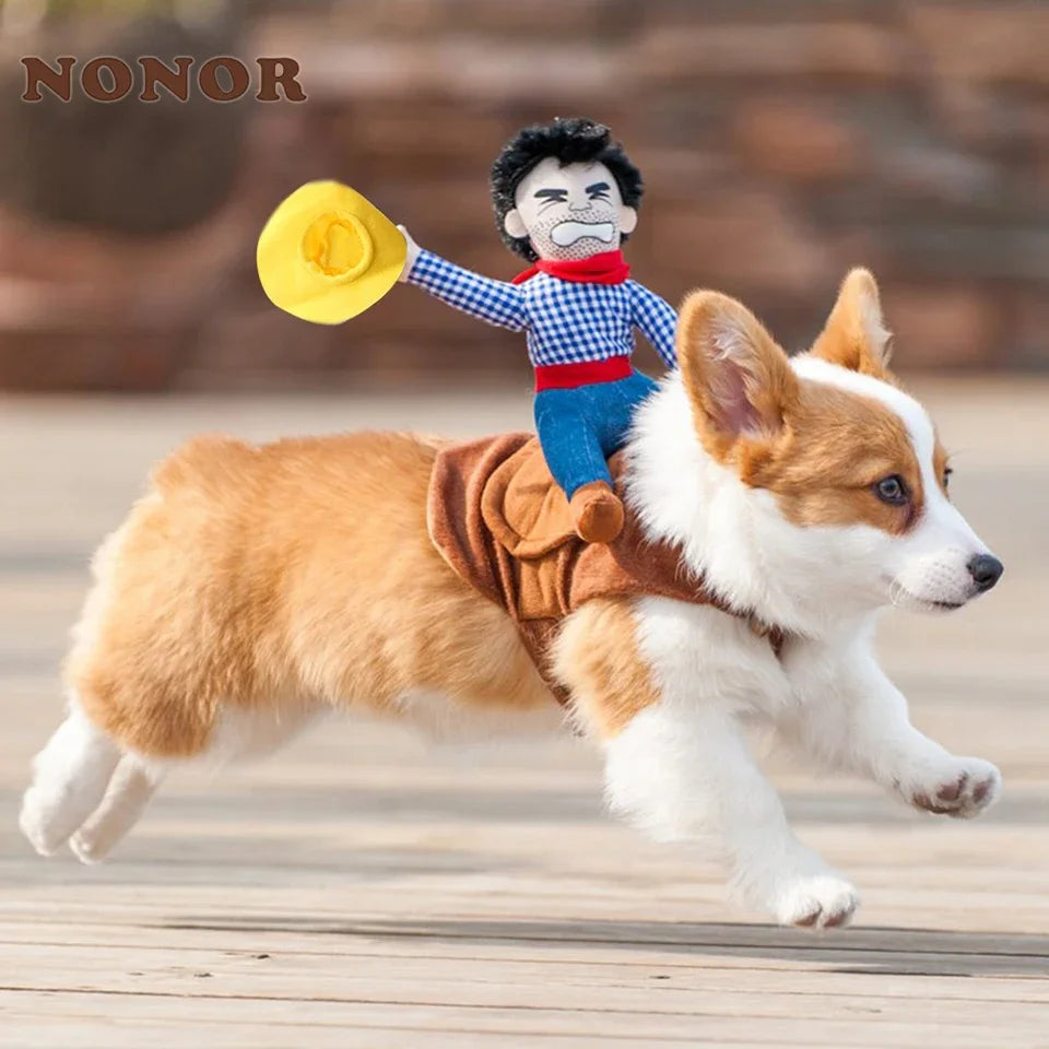 NONOR Halloween Party Dog Clothes Funny Cowboy Dressing Up Jacket Coats French Bulldog Chihuahua Costumes for Small to Large Dogs