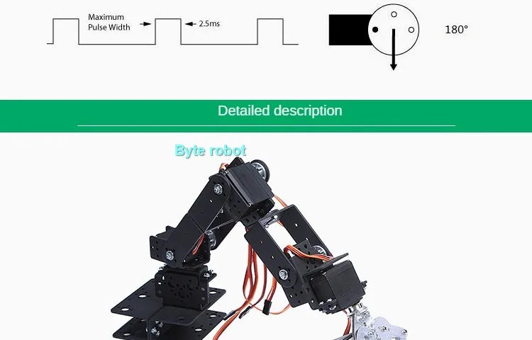Kit de Brazo Robótico de 6 Grados de Libertad, Kit de Brazo Robótico Programable DIY para Arduino Raspberry Pi Robot para UNO/ESP32, Código Abierto y Tutorial