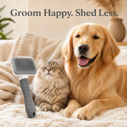 Universal Pet Detangling Brush, Massages Out Knots & Mats. 19cm, for Long/Short Hair, Soothing