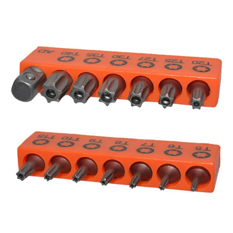 Torx Screwdriver Bit Set Tamper Proof Security Drill Bits 25mm Long Magnetic Flat Head 1/4” Hex Screw Driver Hand Tools T5-T40