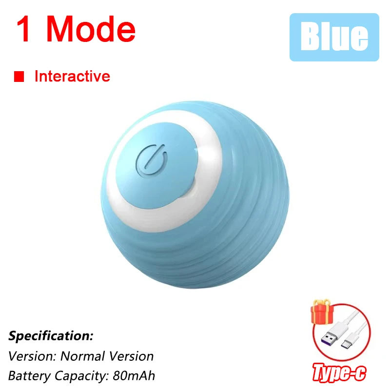 New Cat Interactive Ball Toy Automatic Rolling Ball Faux Tail Rechargeable Smart Pet Electric Toy Dog Cat Training Imitate Mouse