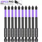 5/12Pcs Magnetic Screwdriver Bits Set Non-slip Shockproof Phillips Impact Hex Shank Alloy Steel for Power Tools